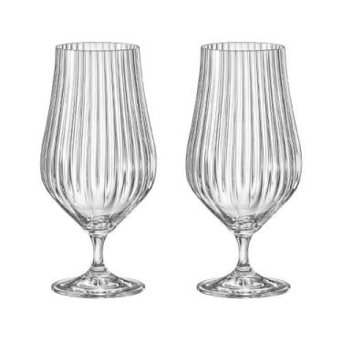 Imagem de Taça de Cristal Bohemia Para Cerveja 540 ml Tulipa Optic 2 Peças - Boh