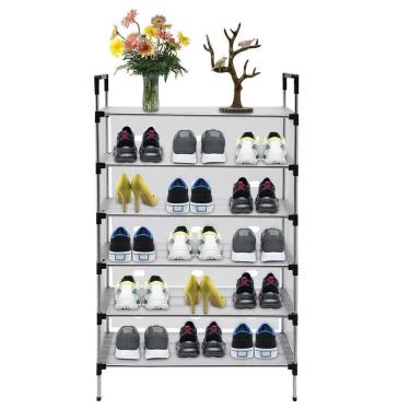 Imagem de Sapateira Rack 6 Andares Sapatos Tenis Calçados Prateleiras Organizaçao Entrada Hall Objetos Multiuso Resistente