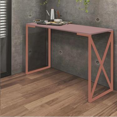 Imagem de Aparador Buffet 90cm Bex Industrial Office Cantinho do Café Ferro Bronze mdf Rose - Ahazzo Móveis