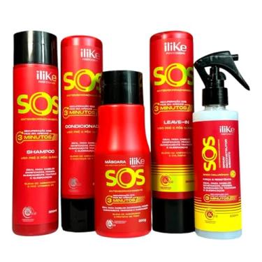 Imagem de ILike Professional Kit SOS Antiemborrachamento, 5 Produtos, Tratamento Capilar com Aminoácidos e Colágeno