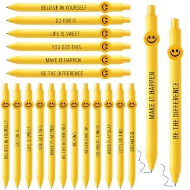 Imagem de Fuutreo 50 peças de presentes de agradecimento de funcionários canetas inspiradoras frases motivacionais canetas esferográficas rosto sorridente para colega de trabalho (Acredite)