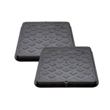 Imagem de Kit 2 Tampa Pvc Caixa Esgoto Gordura Elétrica 50X50Cm Simple - Casa E 