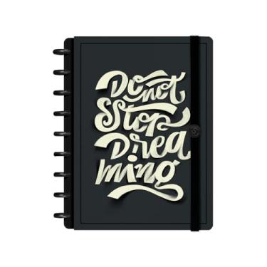 Imagem de Caderno de Disco ISCOOL Capa Dura Verbo Livre Sonhar Grafite M