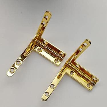 Imagem de Dobradiça de porta, dobradiças de armário, dobradiça dourada, dobradiça para artesanato em caixa de madeira, caixa de cosméticos para vinho cromada dourada pendurada