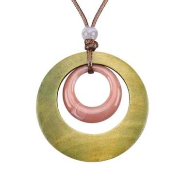 Imagem de Jeniiahua Colar longo com pingente feminino vintage ajustável com contas Y gargantilha estilo étnico hippie, Couro sintético, Sem Pedra Preciosa