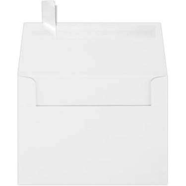 Imagem de Envelopes de convite LUXPaper A6 para 4 5/8 x 6 1/4 cartões em 80 lb. Envelopes impressos brancos com descasca e prensa, para convites, com vedação de descascar e pressionar, pacote com 50, tamanho do envelope 4 3/4 x 6 1/2 (branco)