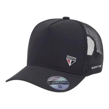 Imagem de Boné Supercap São Paulo Trucker Bordado Frente e Lateral Microfibra U,