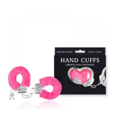 Imagem de Algema Em Metal Fetiche Policial Com Chaves em Pelúcia - Padrao, Rosa