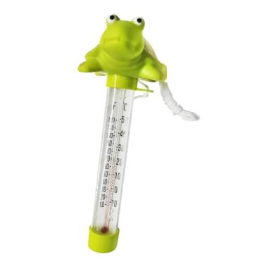 Imagem de IEUDNS Termômetro flutuante para piscina, termômetro portátil prático para aquários, banheiras de bebê, lagoas de peixes e piscinas, Tartaruga