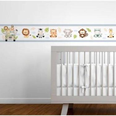 Imagem de Faixa Decorativa Infantil Bebê Papel Parede Safari Animais