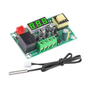 Imagem de YsXoWiui w1209D Módulo de controle de temperatura eletrônico Interruptor de LED Display PCB eletrônico resistente Módulo de termostato digital