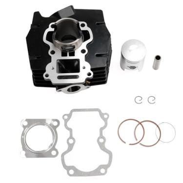 Imagem de Artudatech Kit de cilindro 100cc Kit de reconstrução de extremidade superior adequado para motor Suzuki Ax-100 2 tempos 11210-23411-0F0 11241-23410 11141-23400 12110-23401 12151-23400-0A0
