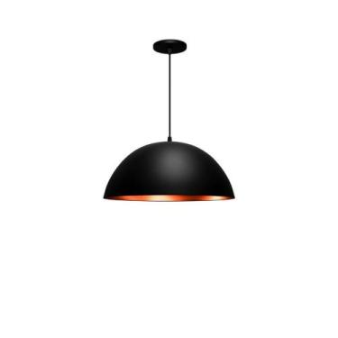 Imagem de Luminária Teto Meia Lua Preto Cobre 24cm Pendente Elegante - Lustre