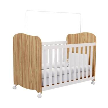 Imagem de Berço Moveis Peroba Uli Americano 100% MDF, Branco Amêndoa