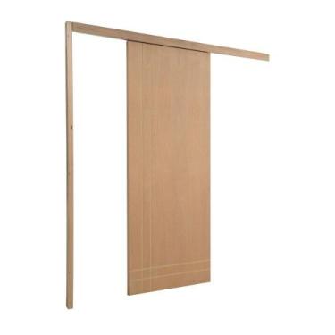 Imagem de Porta De Correr P- Verniz Frisada F06 210x100 - Vanin