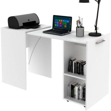 Imagem de Escrivaninha Retrátil Para Escritório Multiuso Articulável Branco - TE