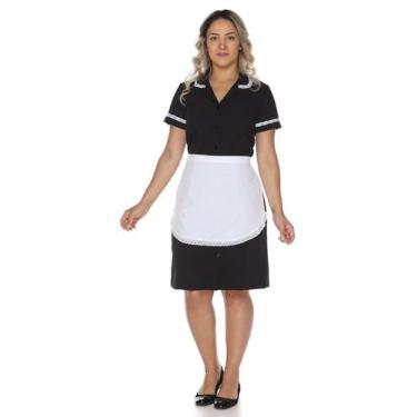 Imagem de Uniforme de copeira camareira governanta Vestido de Copeira + Avental 