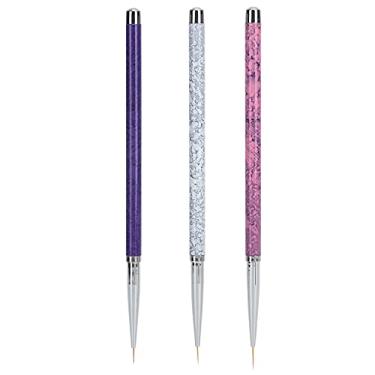 Imagem de SLUFFS 3PCS UNIL ART LINGER BRIACHES DE DESENHO DE DESIGNADOR Conjunto de pincel, pincéis de linear de unhas Desenho de desenho de pintura de unhas Conjunto de pincel (maçaneta de