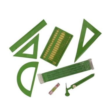 Imagem de Fancyes Conjunto de 9 réguas triangulares cegas genéricas, materiais de aprendizagem para cegos, instrumentos de desenho práticos e leves para quem trabalha