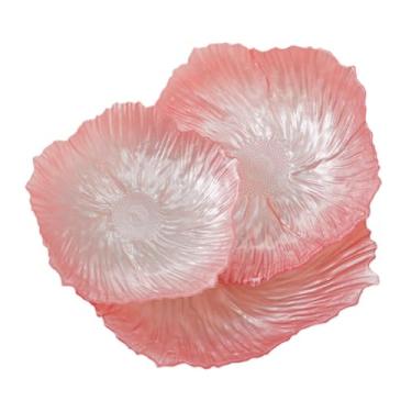 Imagem de YWJLQH Prato de vidro em formato de flor com 3 peças, prato de sobremesa para bolo, de jantar, tigela para entrada, balcão de cozinha, casamento, sala de