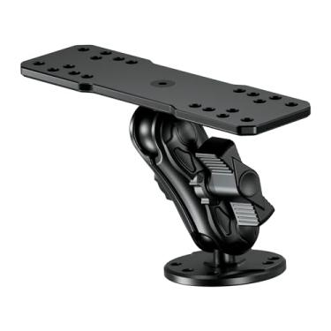 Imagem de VAZESWIN Suporte de dispositivo eletrônico de liga de alumínio com base quadrada esférica de 2,5 cm e base redonda e braço médio de soquete duplo de 9 cm (J101-R5-1-R21-1)