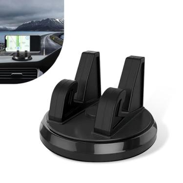 Imagem de Neferta Pack-1 Suporte de celular para painel de carro, suporte de navegação vertical e horizontal com uma mão, suporte autoadesivo giratório de 360 graus, universal para carros domésticos (preto)