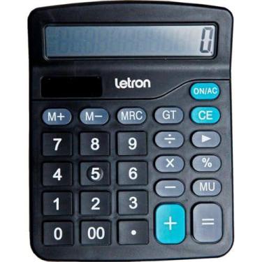Imagem de Calculadora De Mesa 12Dig. Preta Neo Solar - LEONORA