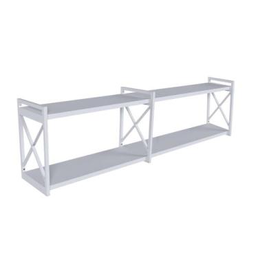 Imagem de Prateleira Decorativa X Estilo Industrial 110X20 Tripla para Organizaç