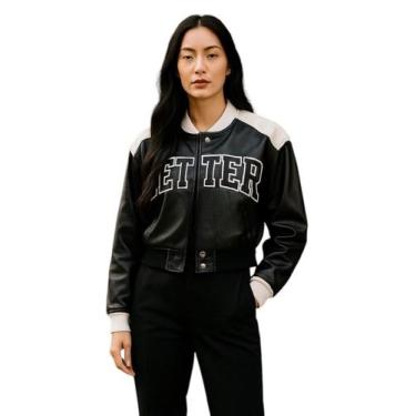 Imagem de Jaqueta Feminina material sintético Curta Modelo College Better - Suns