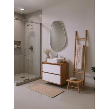 Imagem de Gabinete para Banheiro com Cuba e Espelho Organico 60cm Mdf Dubai - On