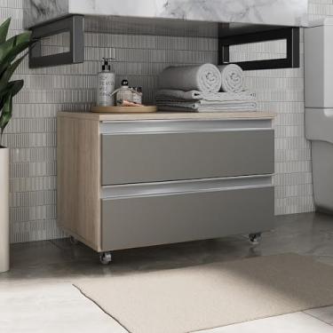 Imagem de Gabinete Joia 60cm 02 Gavetas Madeirado Cinza