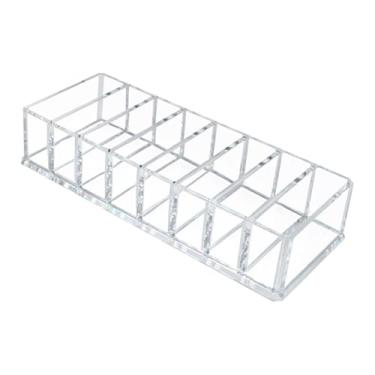 Imagem de Ysyqkn Organizador de maquiagem com 8 seções em cubo, organizador compacto de acrílico transparente, armazenamento de paleta de sombras para iluminador
