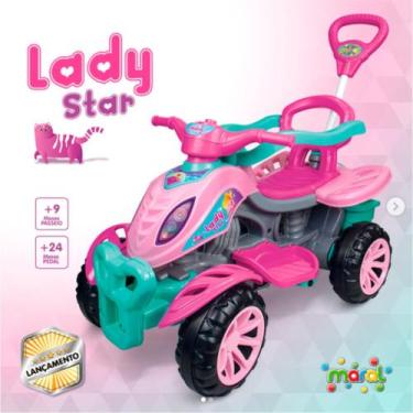 Imagem de Carrinho de Passeio Infantil Quadriciclo com Pedal Empurrador Anel de 