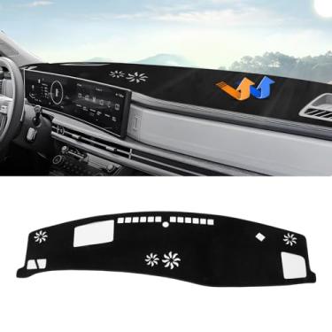 Imagem de Autorder Capa De Painel Para Hyundai Santa Fe Mx5 2024 2025 Acessórios Capa De Painel Atualização De Veludo Tapete De Painel Protetor Contra Raios Uv (Com Hud)