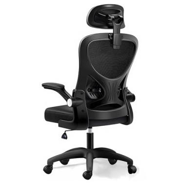 Imagem de Cadeira de Escritório, Design Ergonômico com Suporte Lombar Independente, Malha Respirável e Encosto de Cabeça Ajustável, Design Moderno e Duradouro, Ideal para Casa e Escritório (Preto)