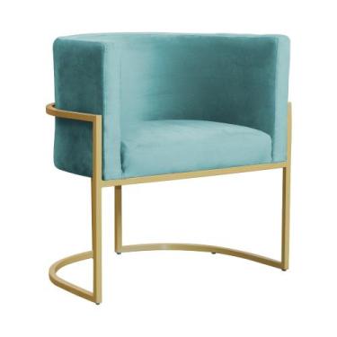 Imagem de Poltrona Luana Para Recepção Veludo Cores - S.A Móveis - Estopar, Azul