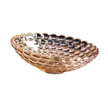 Imagem de KiBcsLic Fruteira de vidro, fruteira, louça multiuso, recipiente para servir comida, tigela de sobremesa para doces, nozes, casa, aniversário, Ouro