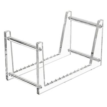 Imagem de Suporte de DVD CD para exibição de disco de vinil, suporte de acrílico de mesa, prateleira de disco de vinil transparente para discos de vinil de 30 cm ou 18 cm, comporta até 50 organizadores de