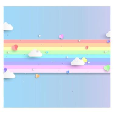 Imagem de Papel de Parede Adesivo Infantil Arco-íris Quarto Bebe - 733pcp - Allo