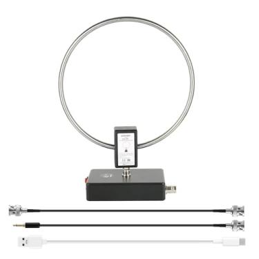Imagem de WOOKLEA Antena de loop GA800, antena de rádio ativa de ondas curtas com cabo BNC 10KHz-159MHz HF antena de recepção portátil para rádio amador (sem ajuste)