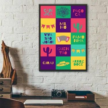 Imagem de Quadro Decorativo Comidas De Festa Junina - Arraiá 33X24Cm