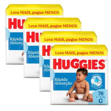 Imagem de Kit 4 Fralda Huggies Tripla Proteção Tamanho G Pacote Hiper 78 Fraldas