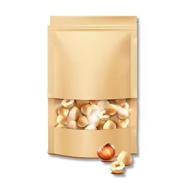 Imagem de Saco de Papel Kraft com Visor Stand Up Pouch Zip (10x15cm) 10 unidades