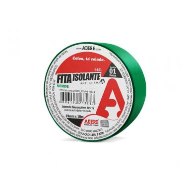 Imagem de Fita Isolante Adere Colorida 19Mmx10M Verde