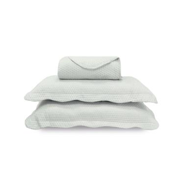 Imagem de Edredom Colcha Matelasse CASAL Cobre Leito Fronha Cinza 3un