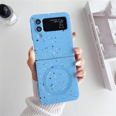 Imagem de Wave point capa dura para samsung galaxy z flip 3 4 5 zflip 5 z flip5 capa de carga ultrafina, céu azul, para samsung z flip 3