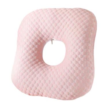 Imagem de Fxzqgnh Almofada com Furo para Orelha para Quem Dorme de Lado, com Furo, Fronha Removível, Proteção Auricular Macia E Lavável para Usar Fones de Ouvido E Brin, Rosa, Tamanho real