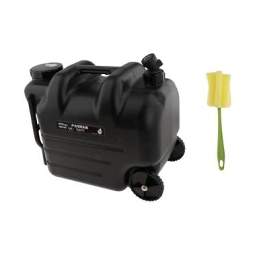 Imagem de oshhni Camping Water Jug ao ar livre viagens de balde de viagem com alça de água portador de água balde de armazenamento multiuso para dirigir, Preto