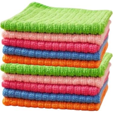 Imagem de Kit 5 Panos de Microfibra Multiuso Mágico Para Limpeza Pia Vidros Automovel Anti-risco Reutilizável e Alta absorção 30x30cm