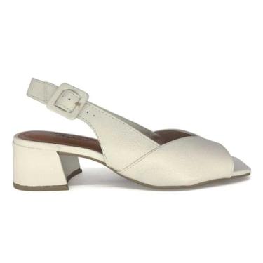 Imagem de Sandália Feminina Bottero Salto Grosso Baixo Off White 34